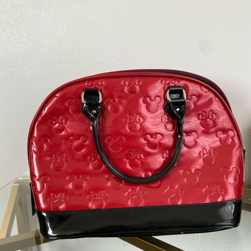 Loungefly red and black patent Minnie Mouse purse